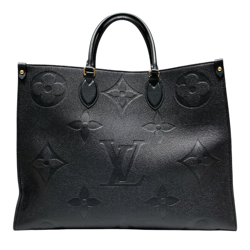 LOUIS VUITTON 路易威登 On The Go GM 托特包 壓紋牛皮 黑色 老花 金釦-1
