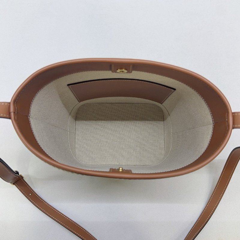 CELINE Triomphe帆布小牛皮水桶包-4