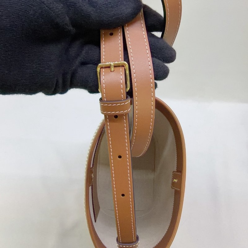 CELINE Triomphe帆布小牛皮水桶包-6