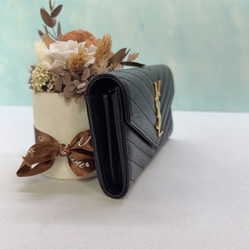 YSL 荔枝皮信封式翻蓋長夾-3