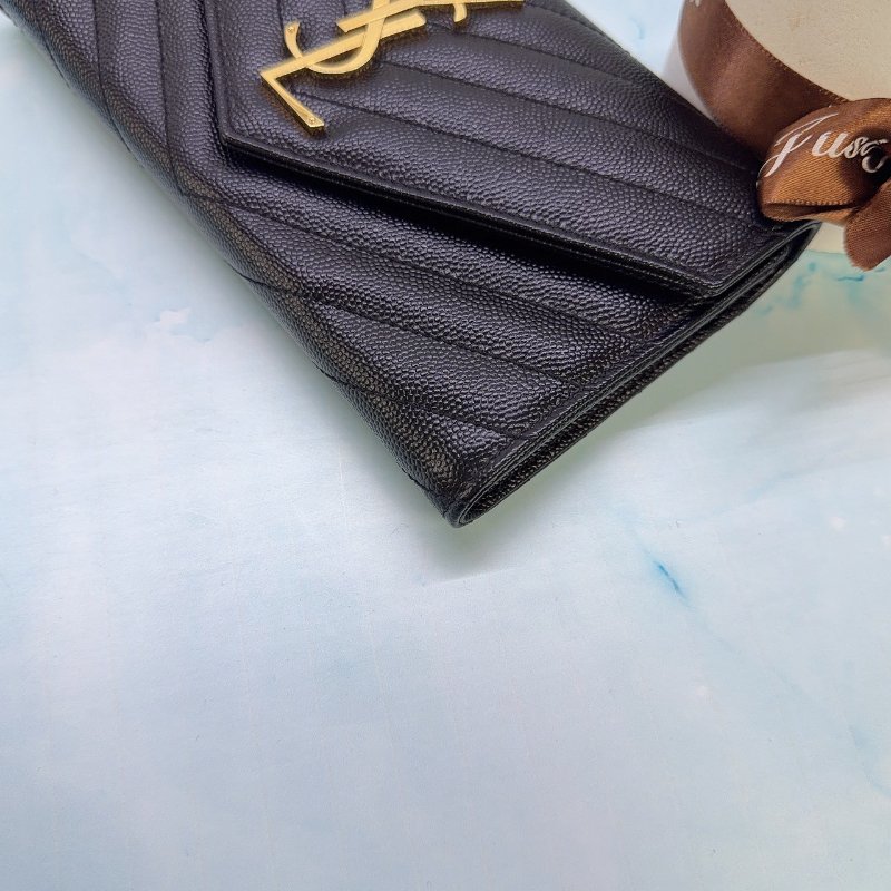 YSL 荔枝皮信封式翻蓋長夾-8