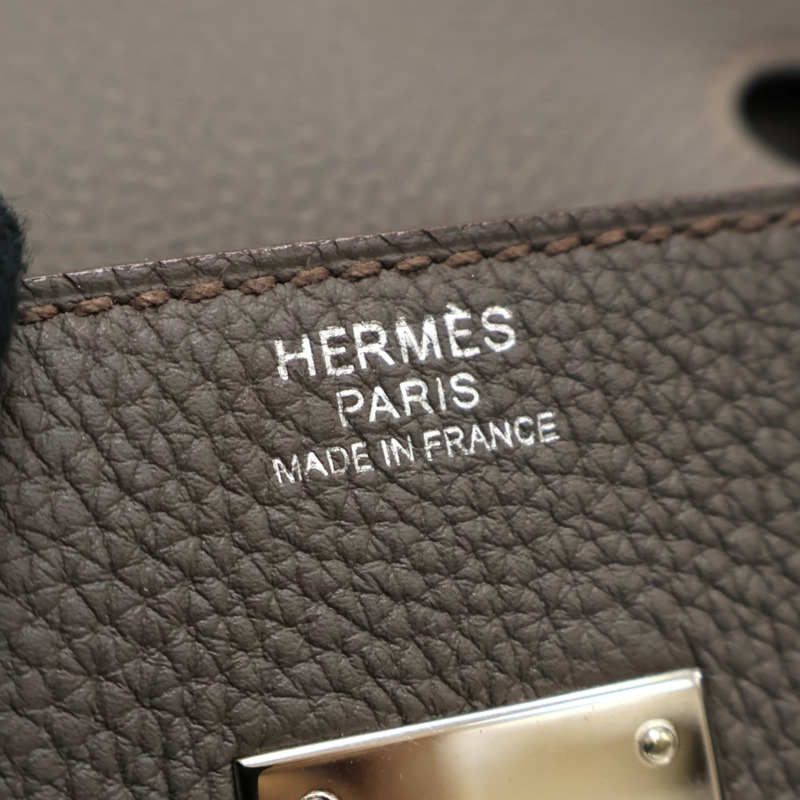 錫器灰 Togo牛皮 Birkin 30 手提包 口R刻【HERMES 愛馬仕】-5