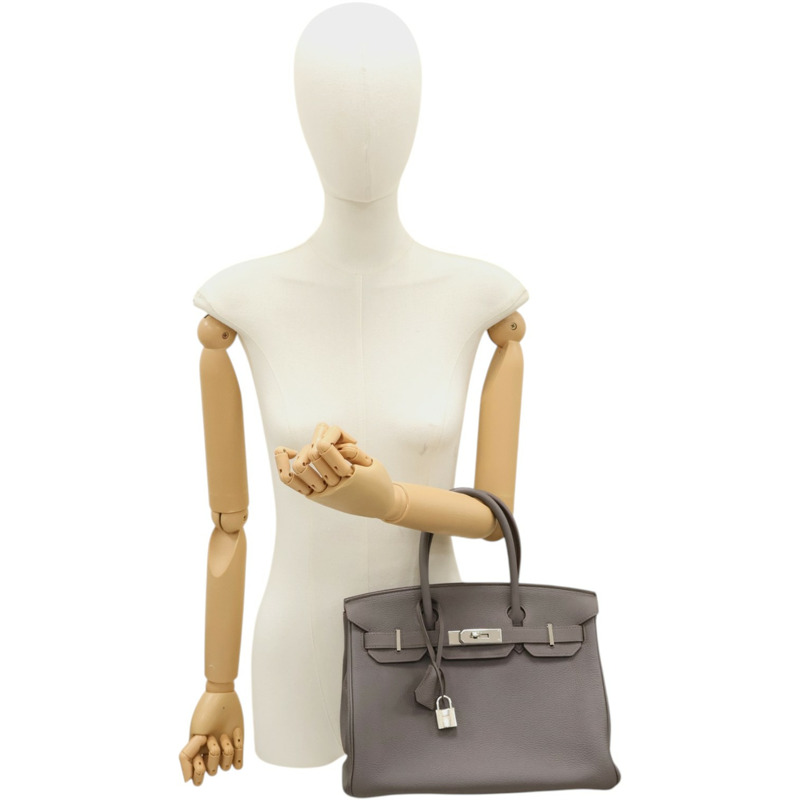 錫器灰 Togo牛皮 Birkin 30 手提包 口R刻【HERMES 愛馬仕】-13