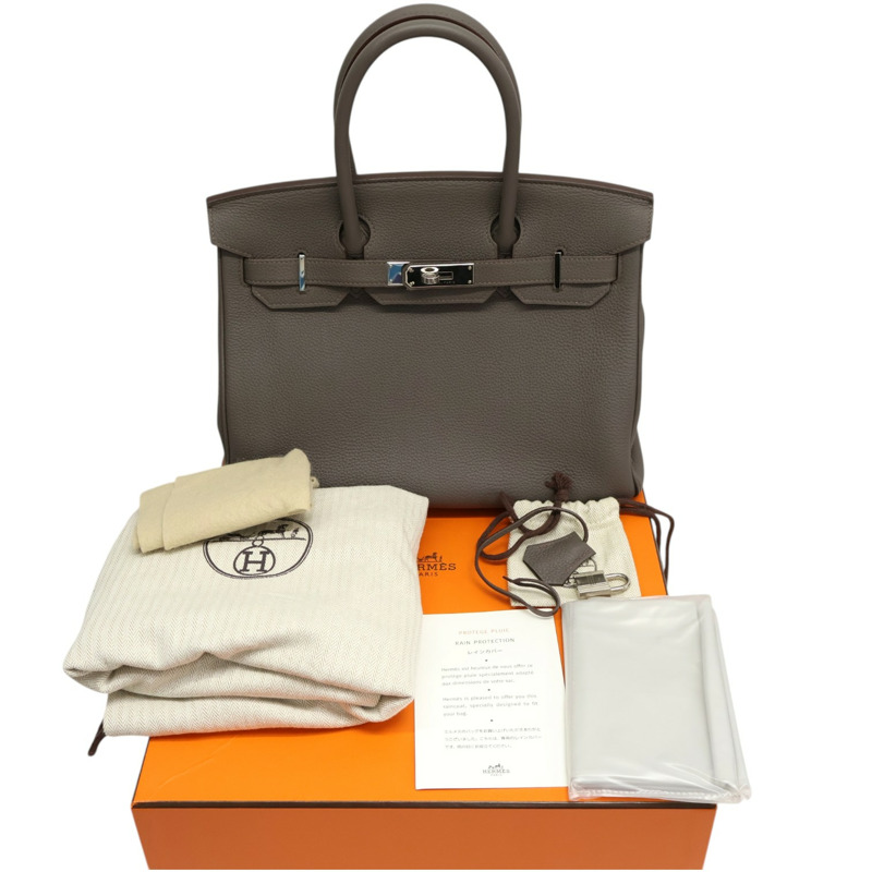 錫器灰 Togo牛皮 Birkin 30 手提包 口R刻【HERMES 愛馬仕】-14