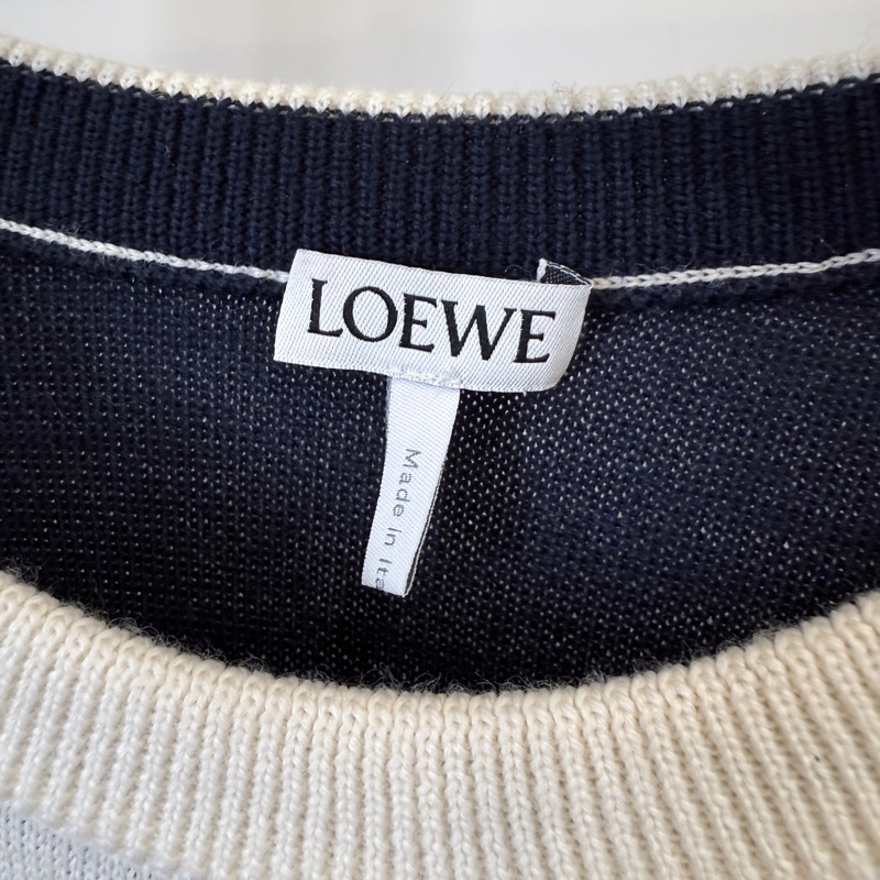 LOEWE✨SUNA FUJITA聯名羊毛條紋長袖針織上衣 #S-4
