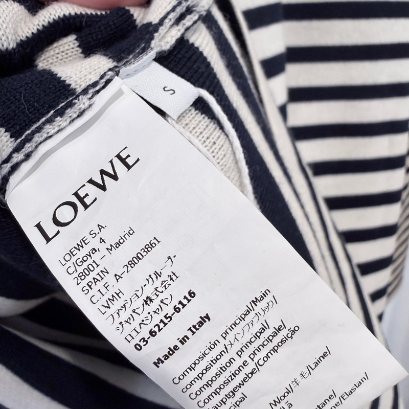 LOEWE✨SUNA FUJITA聯名羊毛條紋長袖針織上衣 #S-8