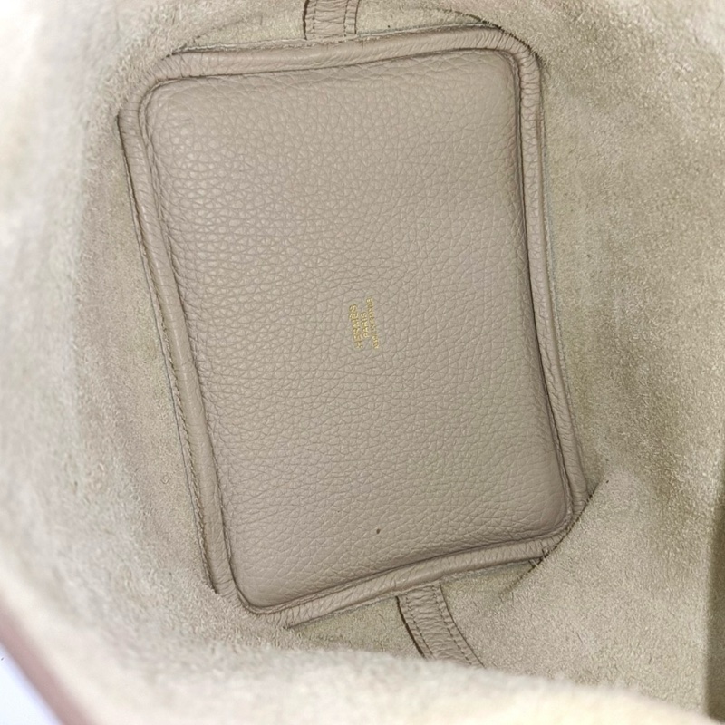 🆕愛馬仕HERMES Picotin Lock 18 奶昔白Clemence牛皮菜籃子手提包 金色五金 U刻 99新✨正品保障❤️-5