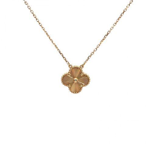 VAN CLEEF&ARPELS VintageAlhambra中號單花項鏈鐳射18K黃金