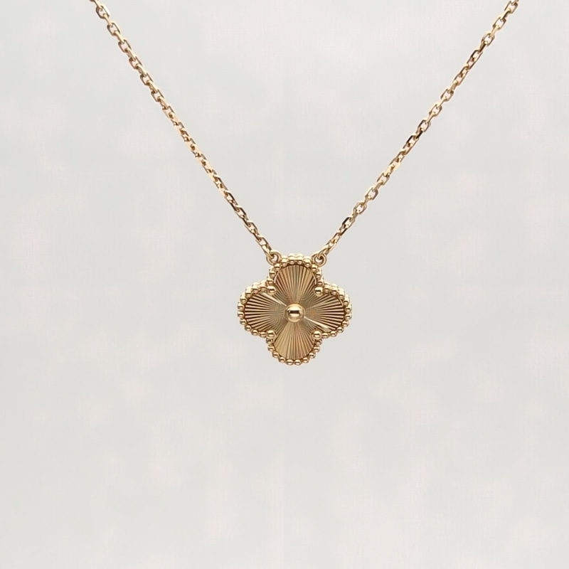 VAN CLEEF&ARPELS VintageAlhambra中號單花項鏈鐳射18K黃金-1