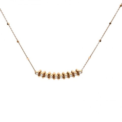 CARTIER 18K玫瑰金鑽石CLASHDECARTIER中號款鉚釘項鏈