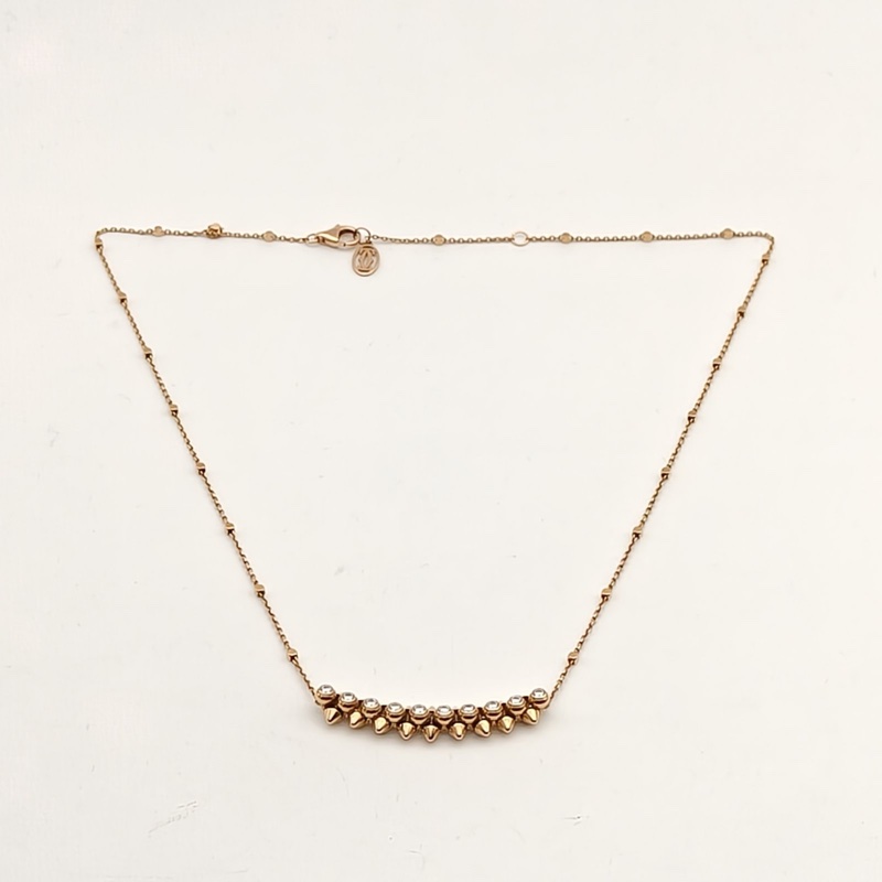 CARTIER 18K玫瑰金鑽石CLASHDECARTIER中號款鉚釘項鏈-4