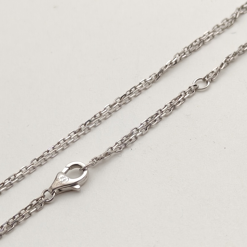 CARTIER 18K白金18K玫瑰金鑽石LOVE系列三環項鏈-3
