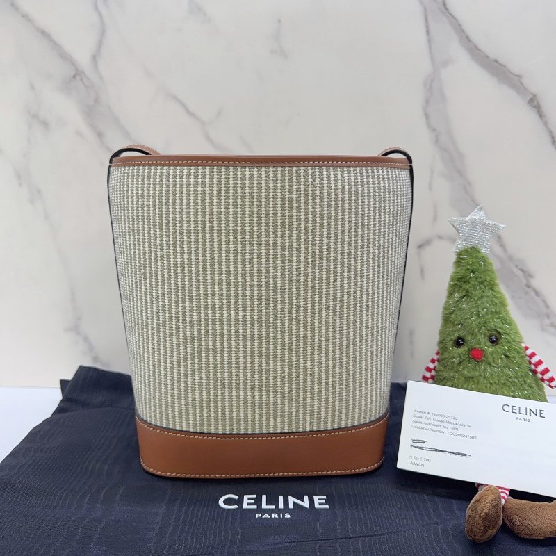 CELINE Small Bucket Cuir Triomphe帆布小牛皮水桶包-1