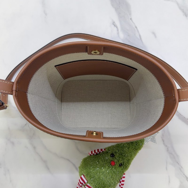 CELINE Small Bucket Cuir Triomphe帆布小牛皮水桶包-4