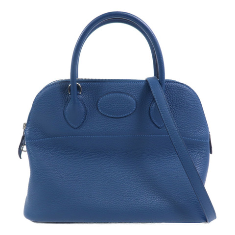HERMES Togo皮革Bolide 31手挽袋Bleu Colvert