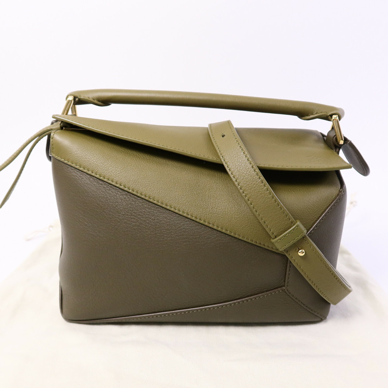 LOEWE 牛皮皮革Puzzle Small手挽肩背兩用袋-10