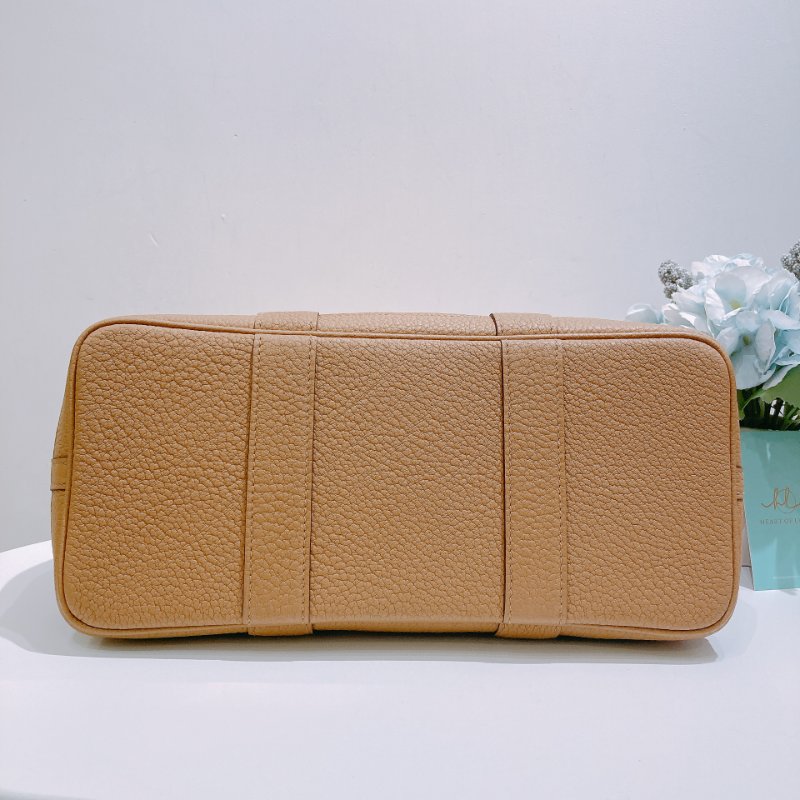 TW4840 Hermes 愛馬仕 花園包 太妃糖帆布拼餅乾色真皮 Garden Party 30 Canvas Cuivre/Biscuit-4