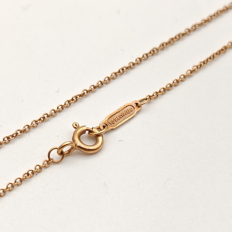 TIFFANY&CO TiffanyKeys皇冠鑰匙項鏈中號半鑽18K玫瑰金/鑽石-3