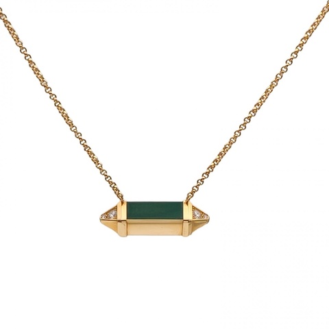 CARTIER 18K黃金鑽石孔雀石Berlingots糖果項鏈