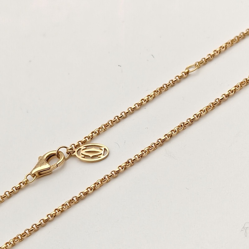 CARTIER 18K黃金鑽石孔雀石Berlingots糖果項鏈-3