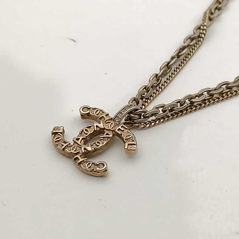 CHANEL 合金21V浮雕雙層雙C項鏈-2