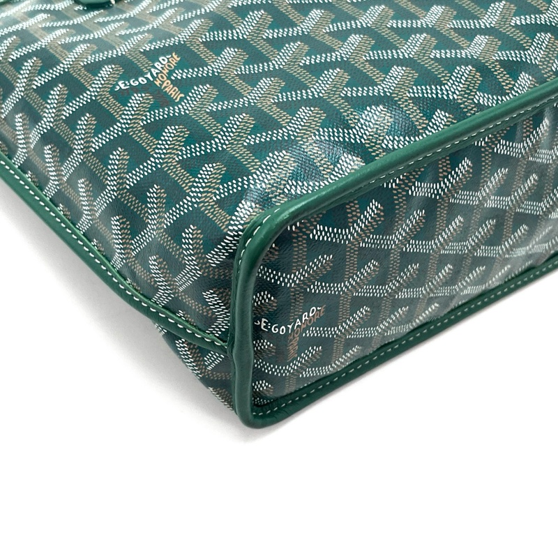 ✨99新🆕GOYARD 戈雅 mini Tote包購物袋單肩手提包 綠色 22年編碼 ❤️最洋氣的綠色老花 輕便能裝超實用的一隻 正品❤️-8