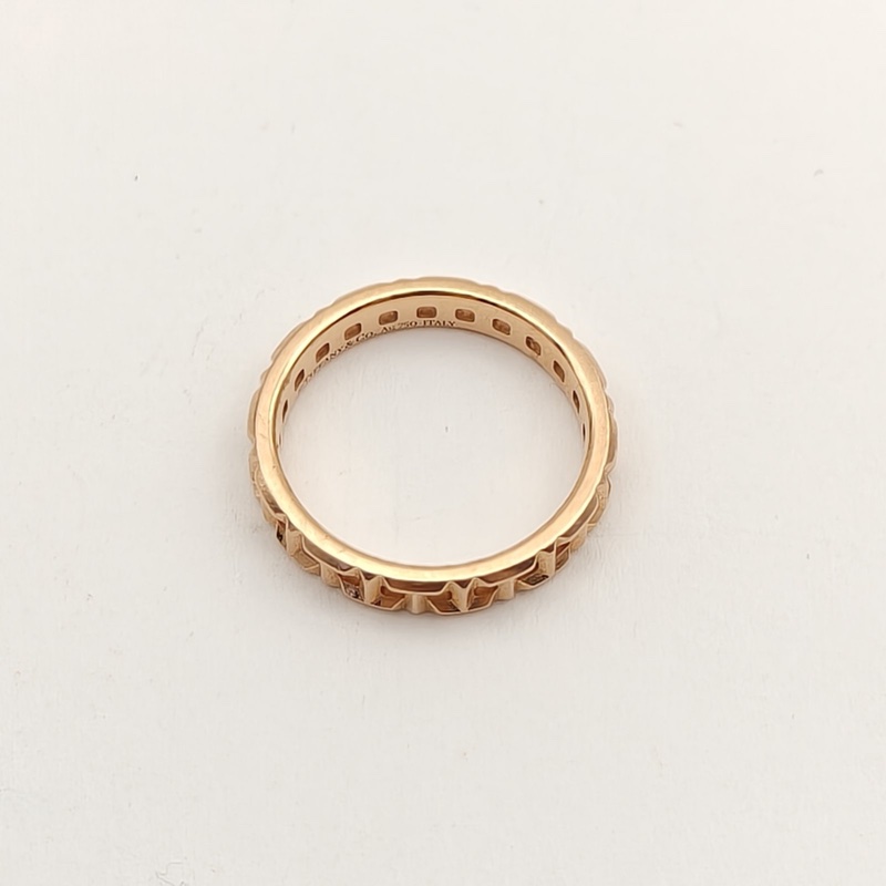 TIFFANY&CO 18K玫瑰金True鏤空窄版戒指50-2
