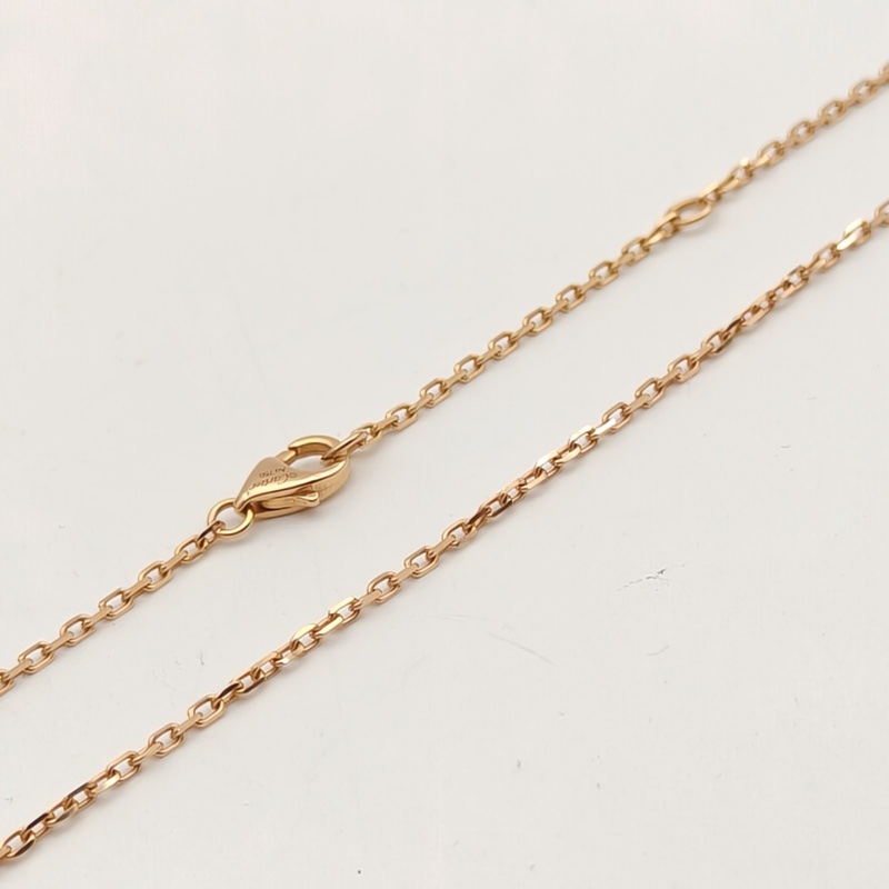CARTIER LOVE雙環滿鑽項鏈餅環組合18K玫瑰金/鑽石-3
