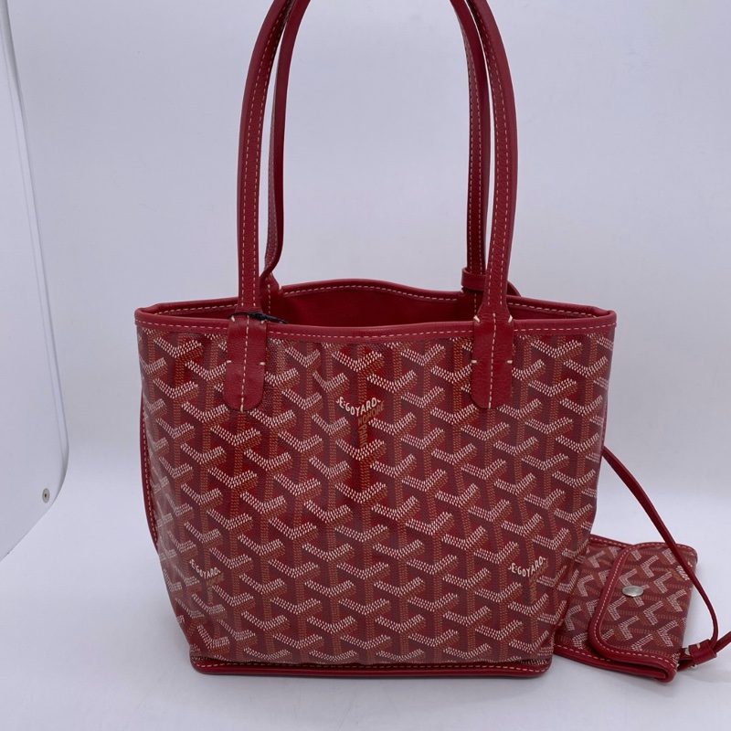 ✨26年5月票！全新💚Goyard/戈雅mini Tote 大紅色迷你雙面托特包肩背包 💛正品保障-3