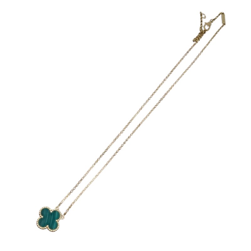 VAN CLEEF&ARPELS 梵克雅寶 ARO9VA00 VINTAGE ALHAMBRA 孔雀石四葉草項鍊 18KYG 孔雀石-1