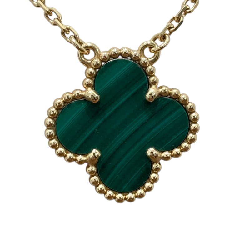 VAN CLEEF&ARPELS 梵克雅寶 ARO9VA00 VINTAGE ALHAMBRA 孔雀石四葉草項鍊 18KYG 孔雀石-2