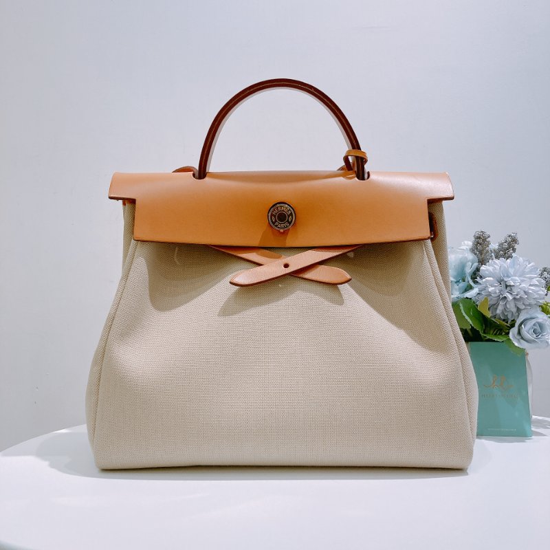 TW4839 Hermes 愛馬仕 手提單肩包 帆布拼皮 金扣Herbag 31 Canvas Gold x GHW-0