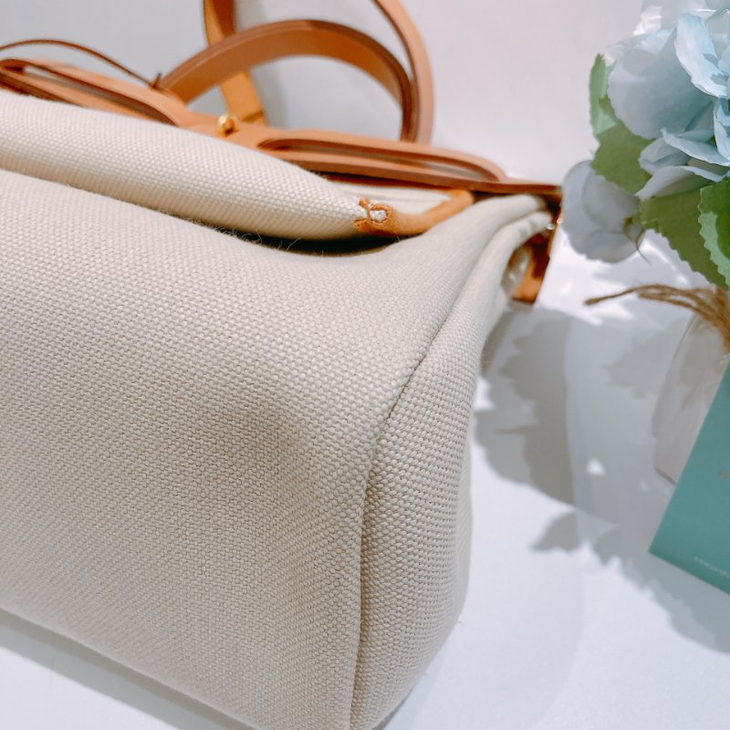 TW4839 Hermes 愛馬仕 手提單肩包 帆布拼皮 金扣Herbag 31 Canvas Gold x GHW-5