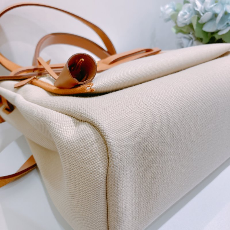 TW4839 Hermes 愛馬仕 手提單肩包 帆布拼皮 金扣Herbag 31 Canvas Gold x GHW-6