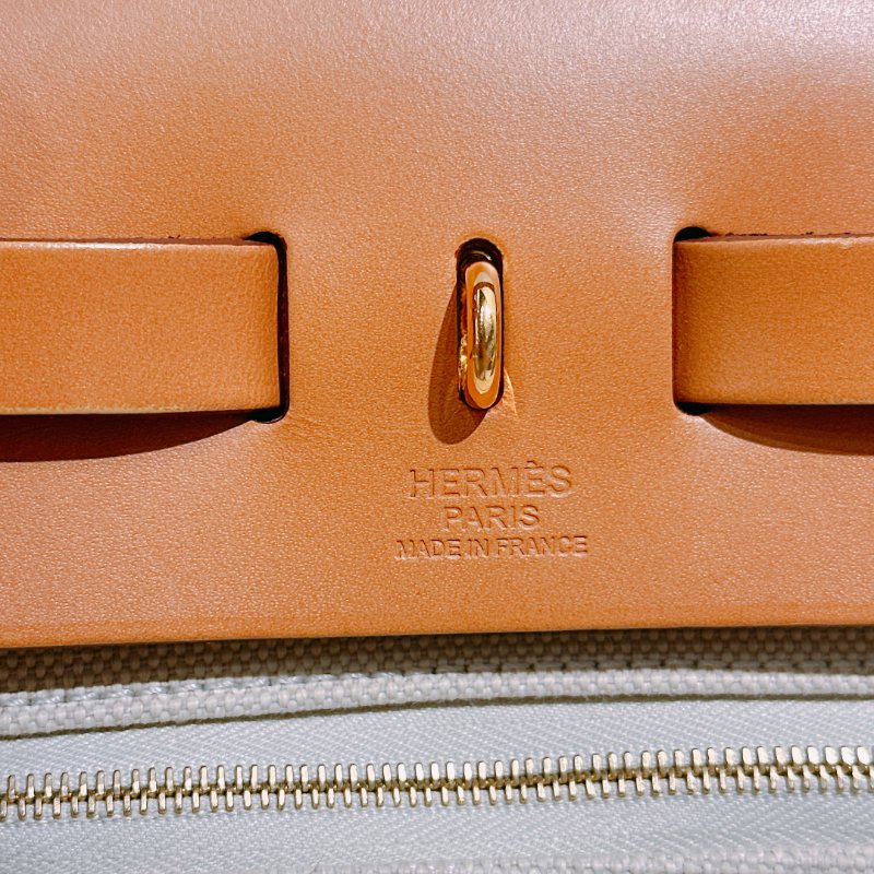 TW4839 Hermes 愛馬仕 手提單肩包 帆布拼皮 金扣Herbag 31 Canvas Gold x GHW-13
