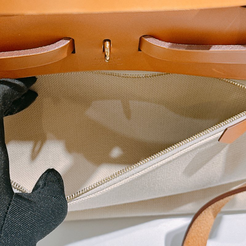 TW4839 Hermes 愛馬仕 手提單肩包 帆布拼皮 金扣Herbag 31 Canvas Gold x GHW-14