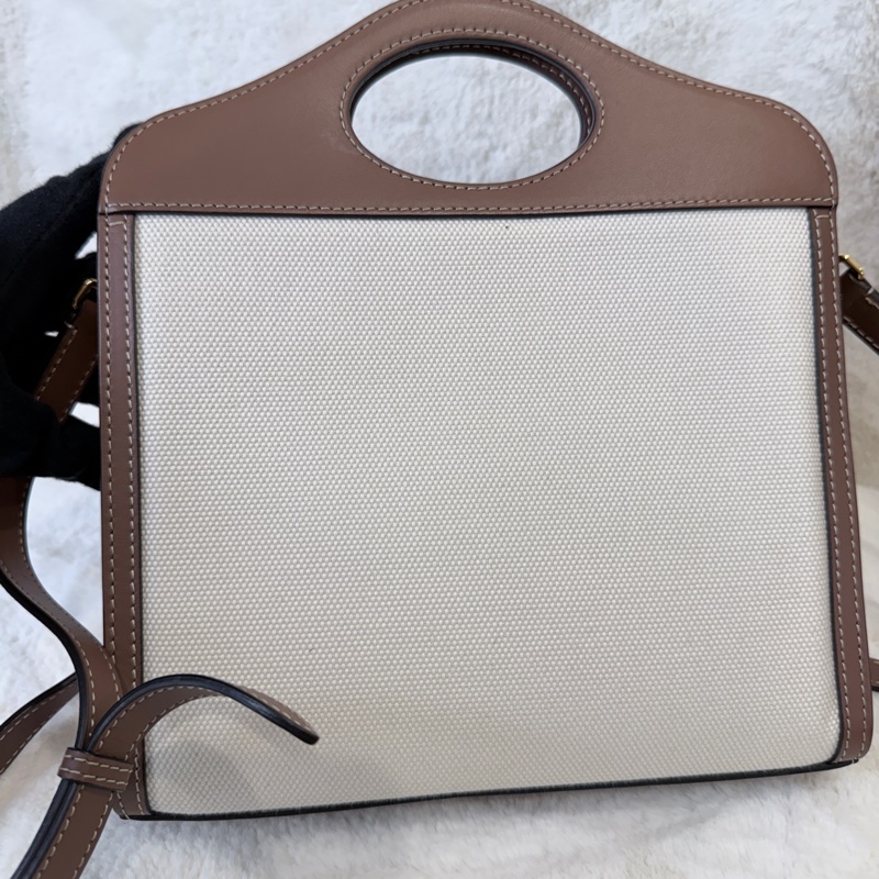 BURBERRY✨8031746 POCKET雙色帆布郵差包斜背包手提包-3