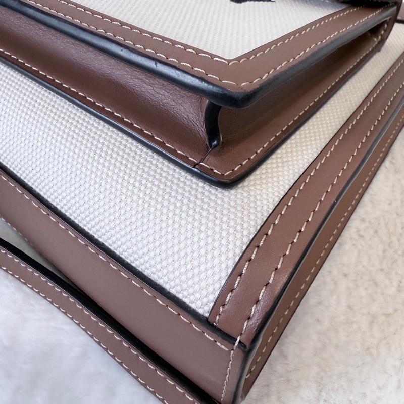 BURBERRY✨8031746 POCKET雙色帆布郵差包斜背包手提包-12
