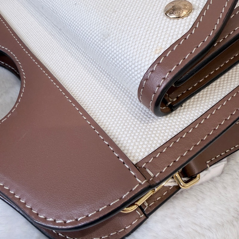 BURBERRY✨8031746 POCKET雙色帆布郵差包斜背包手提包-15