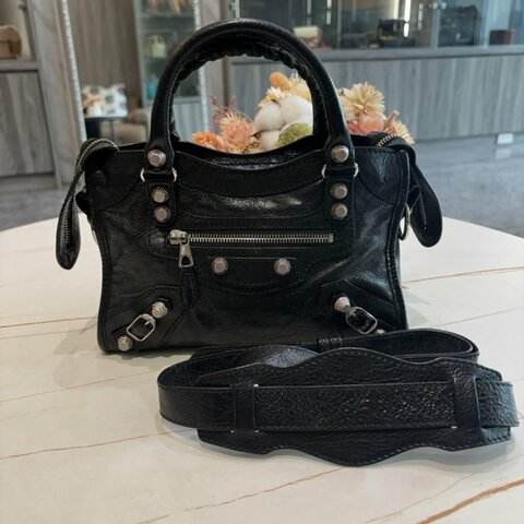 *SHIHNA名牌精品* Balenciaga mini city 銀釦機車包