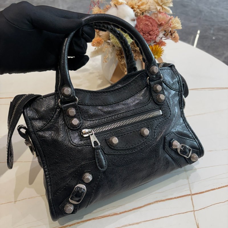 *SHIHNA名牌精品* Balenciaga mini city 銀釦機車包-1