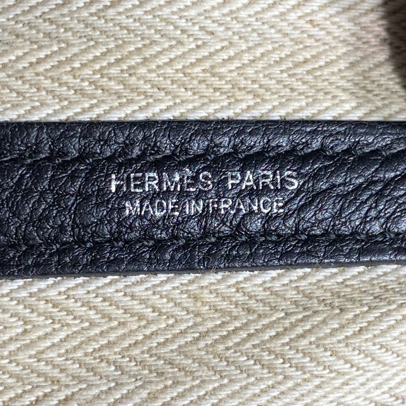 HERMES 愛馬仕 GARDEN PARTY 36 托特包 牛皮 黑色 銀釦-12