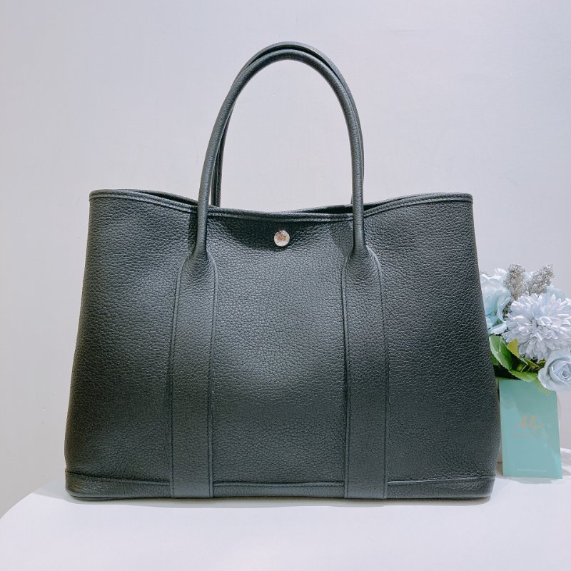 TW4841 Hermes 愛馬仕 花園包 黑色全皮 Garden Party 36 Negonda Black-1