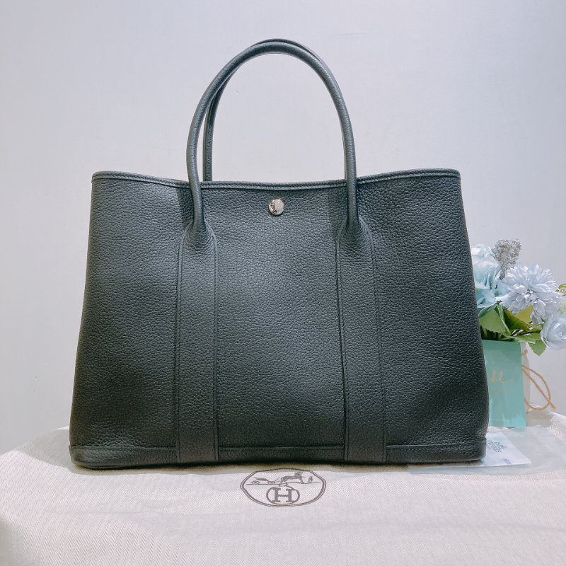 TW4841 Hermes 愛馬仕 花園包 黑色全皮 Garden Party 36 Negonda Black-21