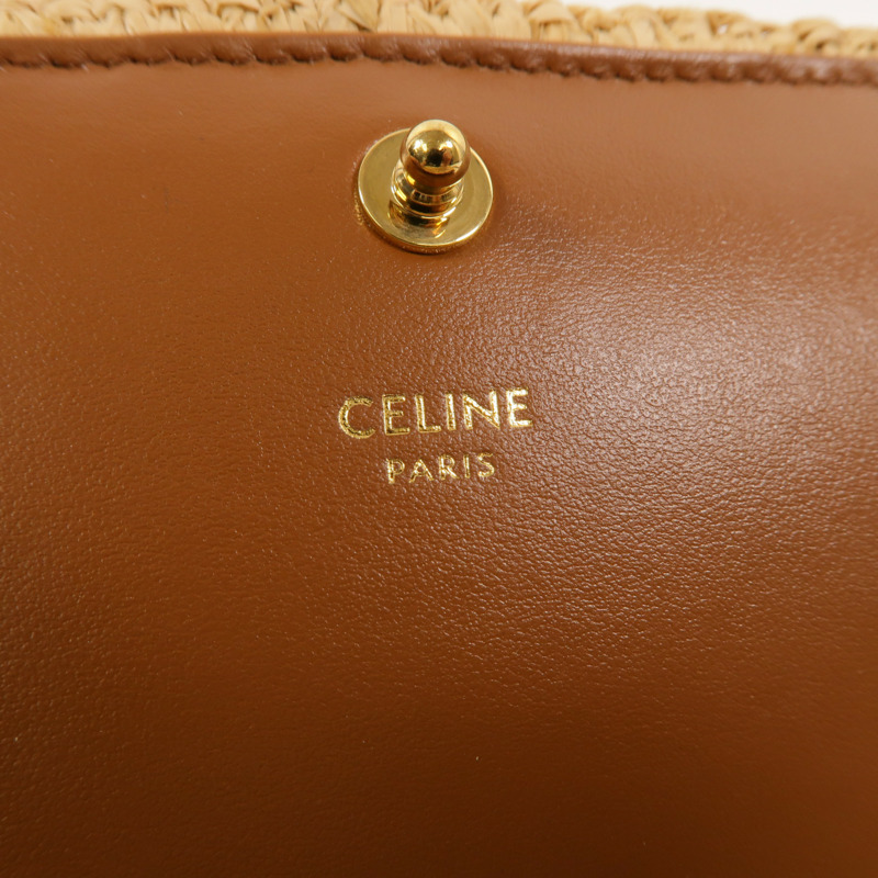 CELINE Raffia/牛皮皮革Multipochette手挽肩背兩用袋-6