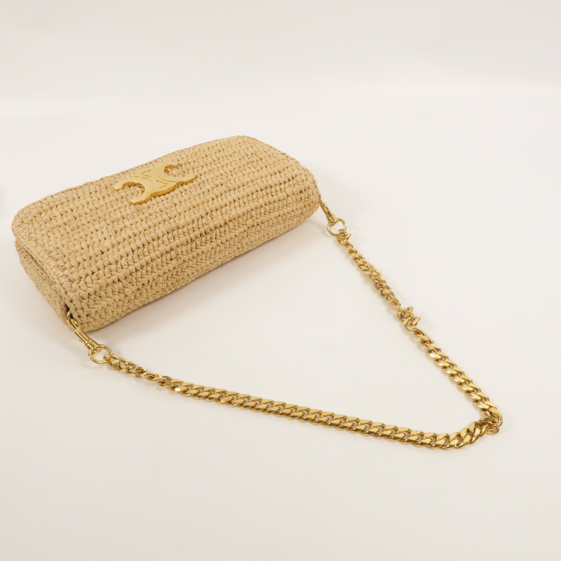CELINE Raffia/牛皮皮革Multipochette手挽肩背兩用袋-9