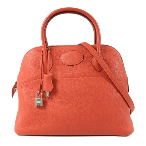 HERMES Togo皮革Bolide 31手挽袋Rouge Pivoine
