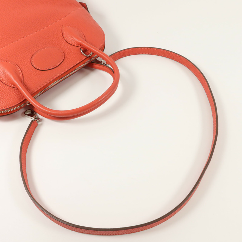 HERMES Togo皮革Bolide 31手挽袋Rouge Pivoine-7