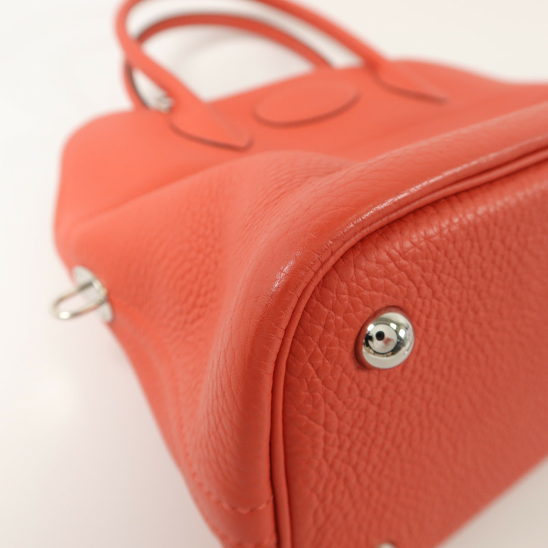 HERMES Togo皮革Bolide 31手挽袋Rouge Pivoine-13