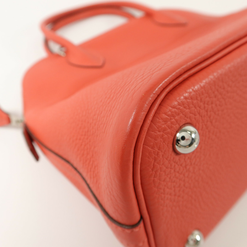 HERMES Togo皮革Bolide 31手挽袋Rouge Pivoine-15